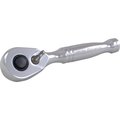 Dynamic Tools 1/4" Drive Stubby 48 Tooth Ratchet, Chrome Finish, 3.5" Long D001307